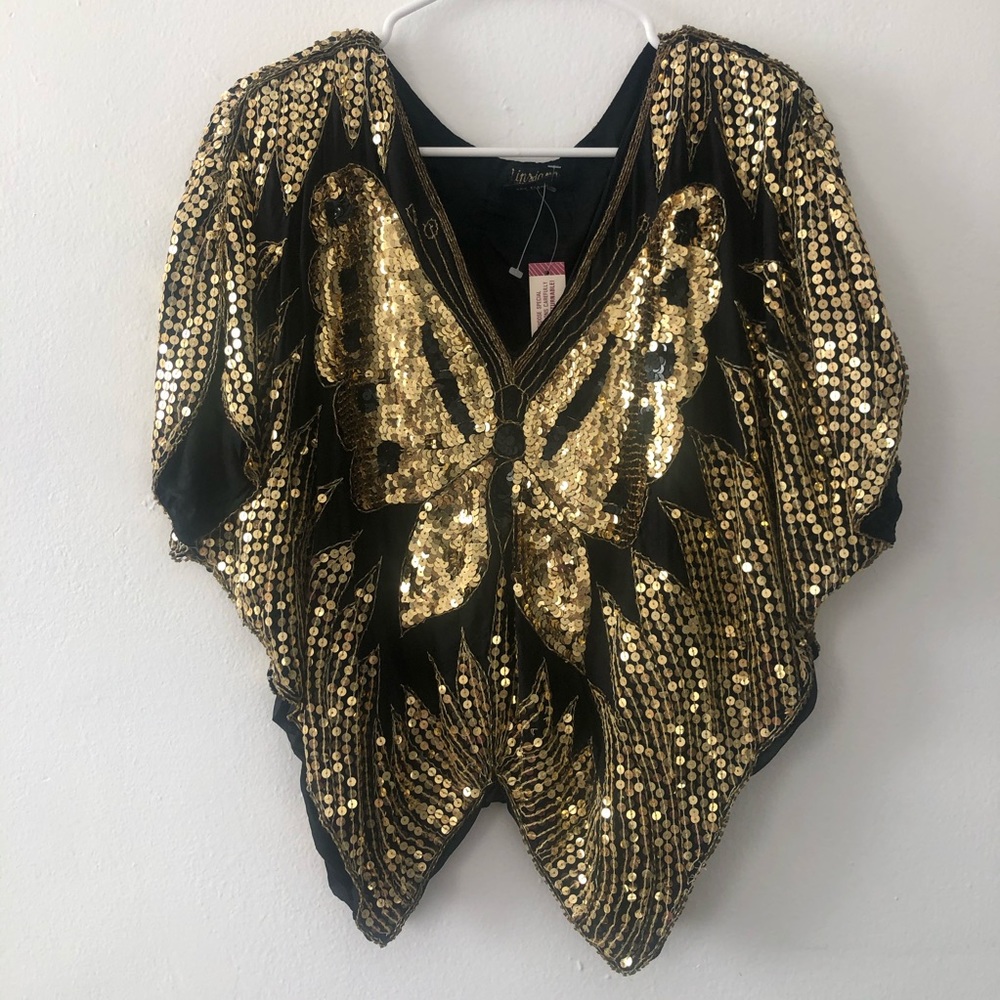 Vintage | Sequin Butterfly Top